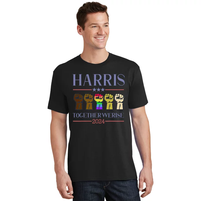 Harris Together We Rise 2024 Funny Voting For Kamala Harris T-Shirt