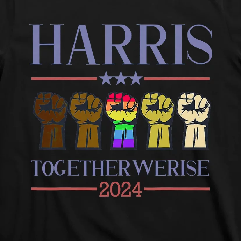 Harris Together We Rise 2024 Funny Voting For Kamala Harris T-Shirt