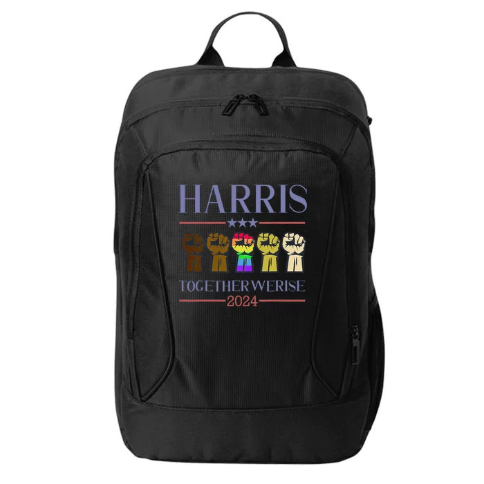 Harris Together We Rise 2024 Funny Voting For Kamala Harris City Backpack