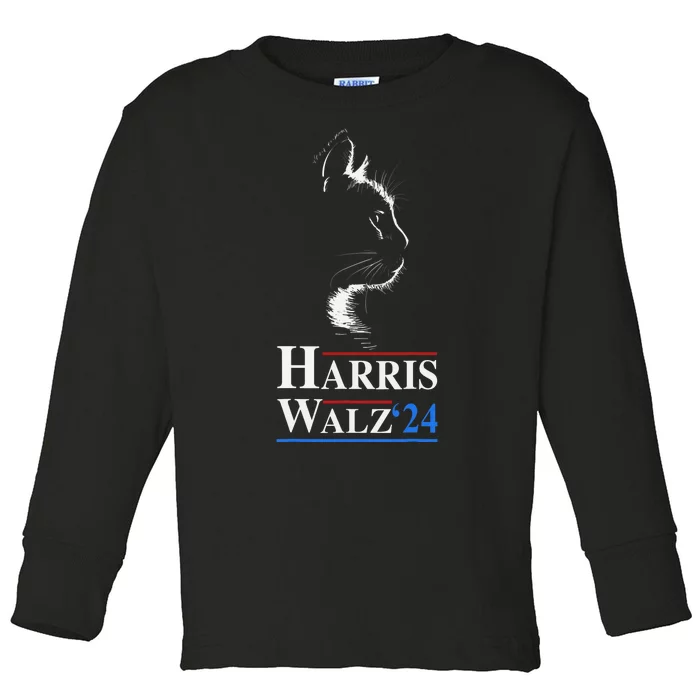 Harris Together We Rise 2024 Funny Voting For Kamala Harris Toddler Long Sleeve Shirt