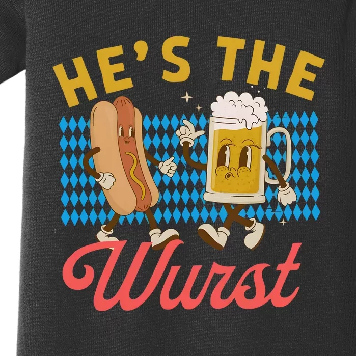 He’S The Wurst Couples Oktoberfest Beer Festival Baby Bodysuit