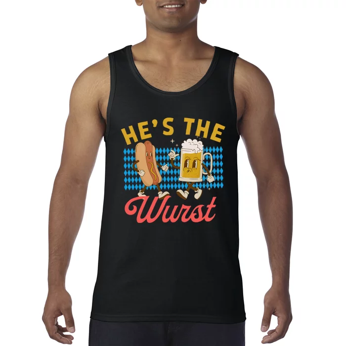 He’S The Wurst Couples Oktoberfest Beer Festival Tank Top