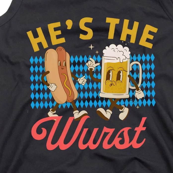 He’S The Wurst Couples Oktoberfest Beer Festival Tank Top