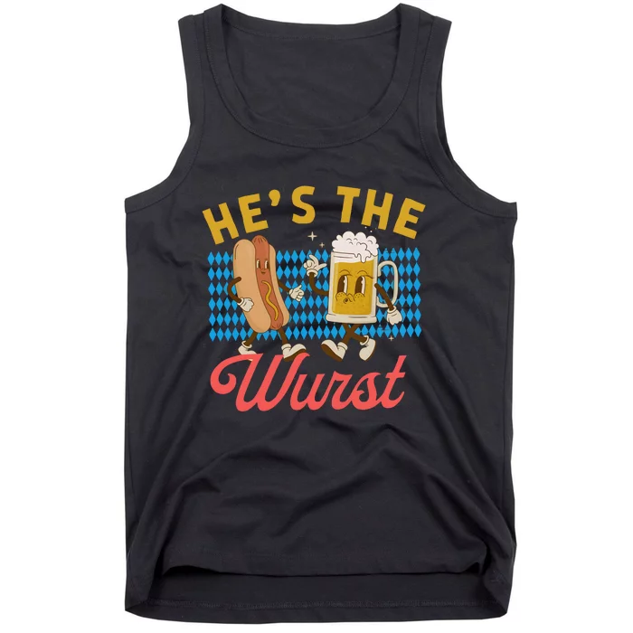 He’S The Wurst Couples Oktoberfest Beer Festival Tank Top