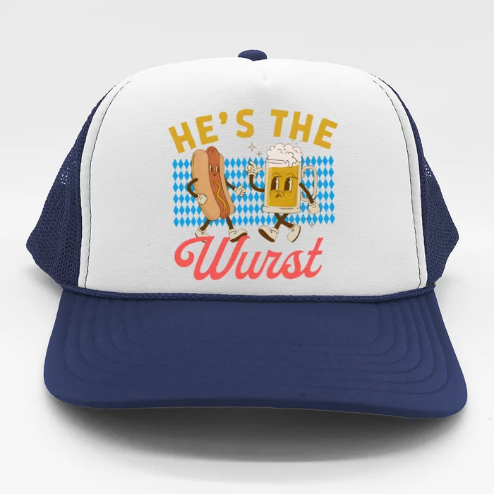 He’S The Wurst Couples Oktoberfest Beer Festival Trucker Hat