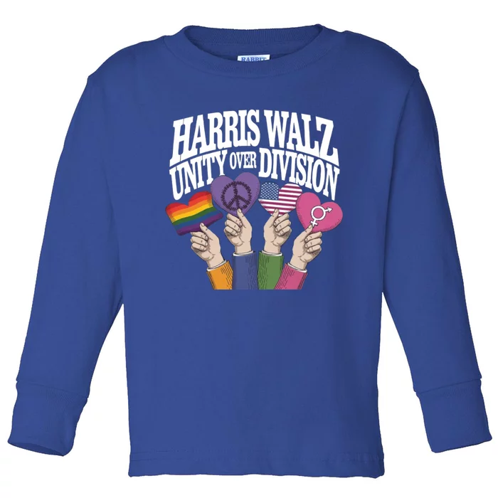 Harriswalz Together We Rise For Equality Gift Toddler Long Sleeve Shirt