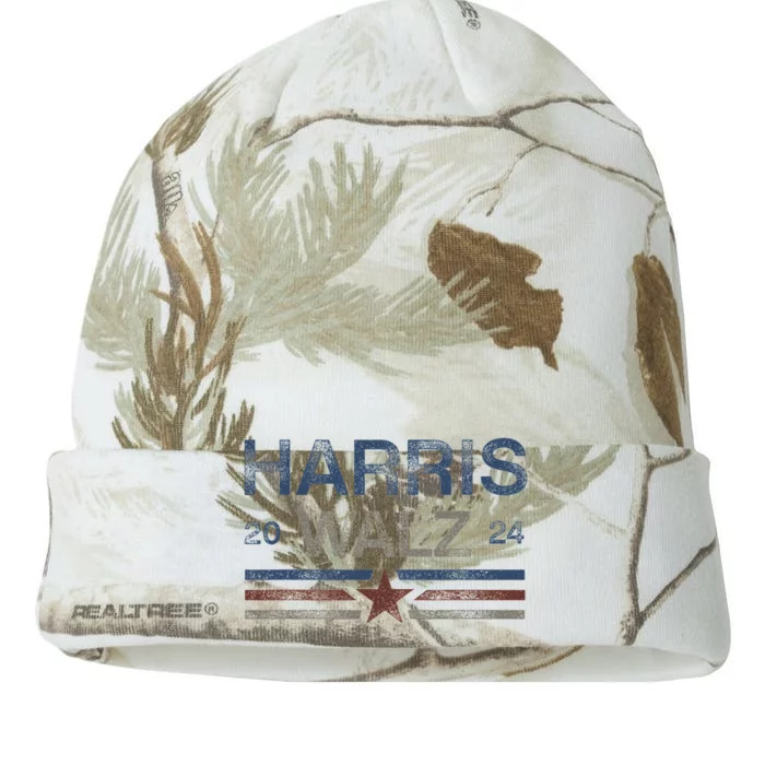 Harris Tim Walz 2024 Aged Stripes Kamala Harris Waltz 2024 Kati - 12in Camo Beanie