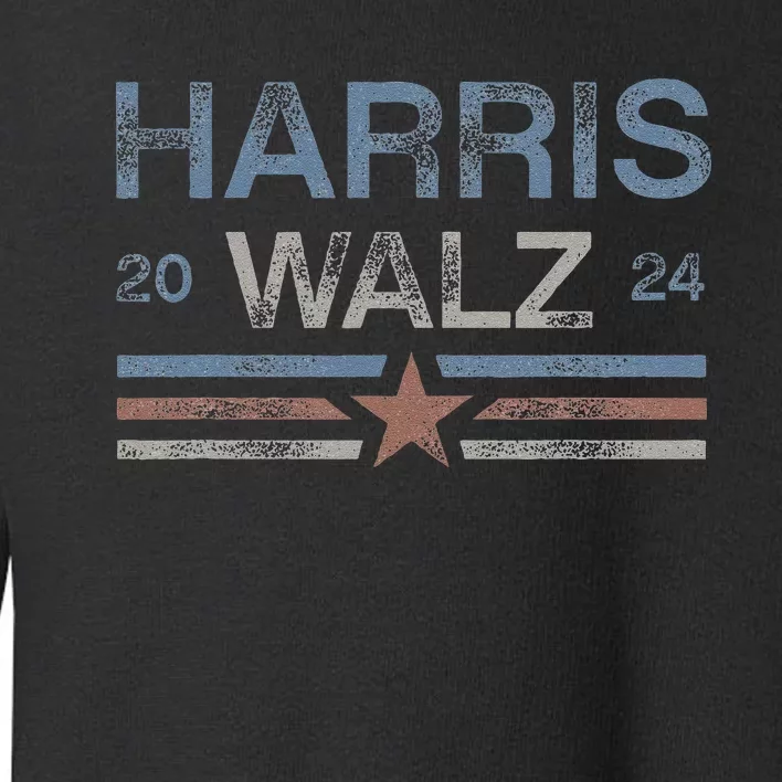 Harris Tim Walz 2024 Aged Stripes Kamala Harris Waltz 2024 Toddler Sweatshirt