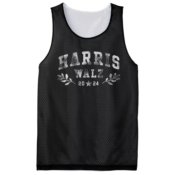 Harris Tim Walz Crest Vintage Arch Women Harris Waltz 2024 Mesh Reversible Basketball Jersey Tank