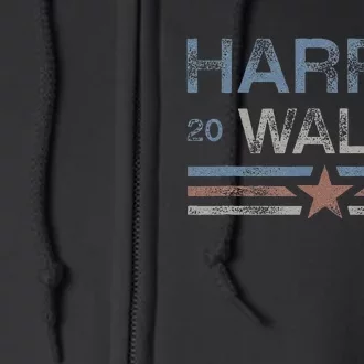 Harris Tim Walz 2024 Aged Stripes Kamala Harris Waltz 2024 Full Zip Hoodie