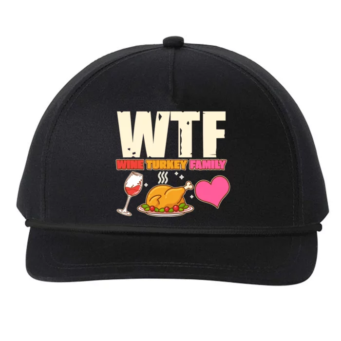 Holiday Time WTF Wine Turkey Family Snapback Five-Panel Rope Hat