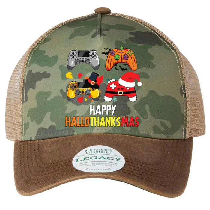 Halloween Thanksgiving Xmas Video Game Happy Hallothanksmas Legacy Tie Dye Trucker Hat