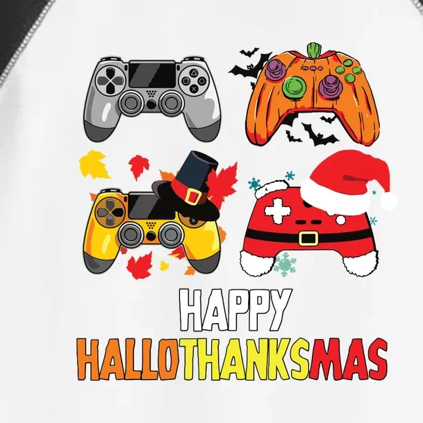 Halloween Thanksgiving Xmas Video Game Happy Hallothanksmas Toddler Fine Jersey T-Shirt