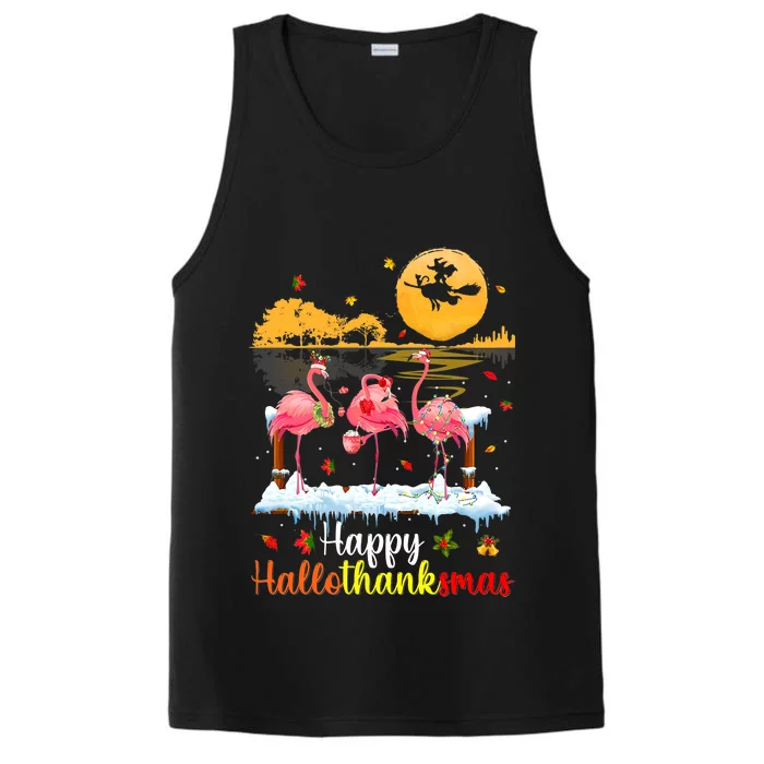 Halloween Thanksgiving Xmas Happy Hallo Thanksmas Flamingo Performance Tank