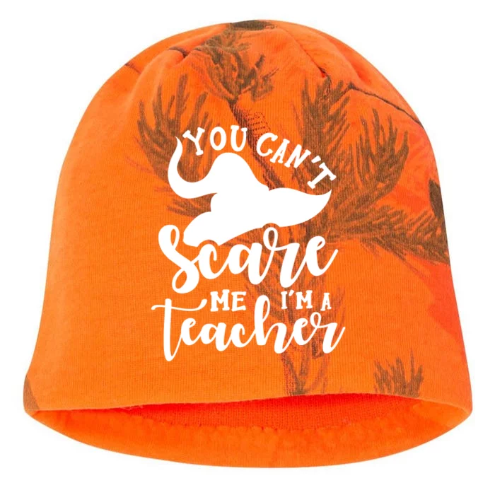 Halloween Teacher You CanT Scare Me IM A Teacher Witch Kati - Camo Knit Beanie