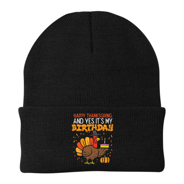 Happy Thanksgiving Yes Its My Birthday Turkey Women Knit Cap Winter Beanie