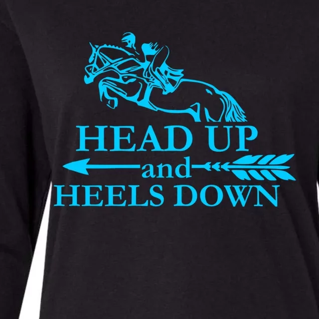 Head Up And Heels Down Horse Lover Horseback Gift Great Gift Womens Cotton Relaxed Long Sleeve T-Shirt