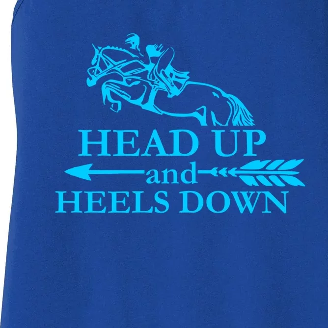 Head Up And Heels Down Horse Lover Horseback Gift Great Gift Women's Racerback Tank