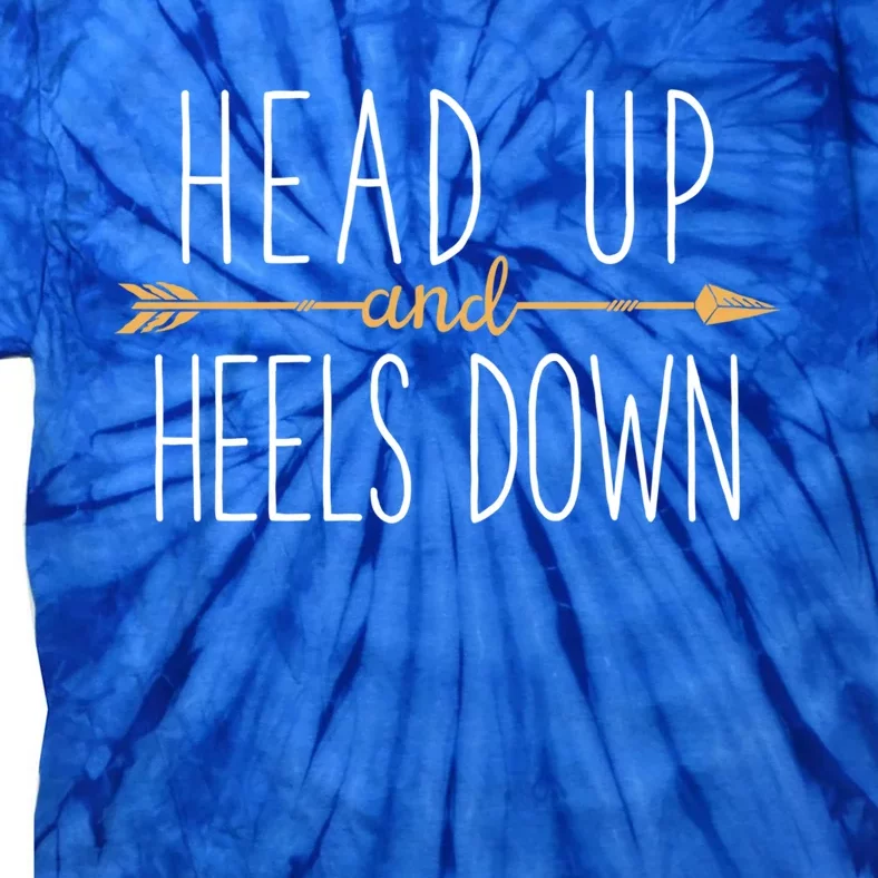 Head Up And Heels Down Funny Horse Horseback Riding Gift Tie-Dye T-Shirt