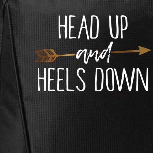 Head Up And Heels Down Shirts Horse Lovers City Backpack