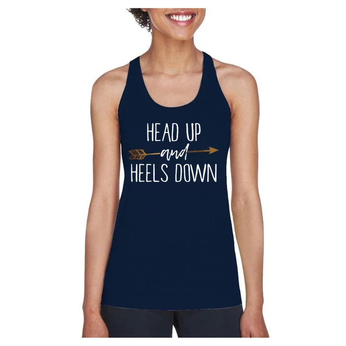 Head Up And Heels Down Shirts Horse Lovers Women's Racerback Tank