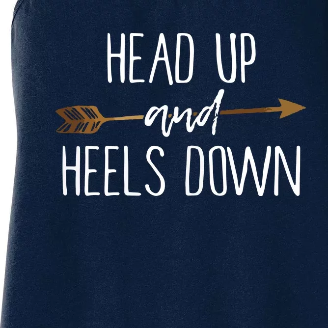 Head Up And Heels Down Shirts Horse Lovers Women's Racerback Tank