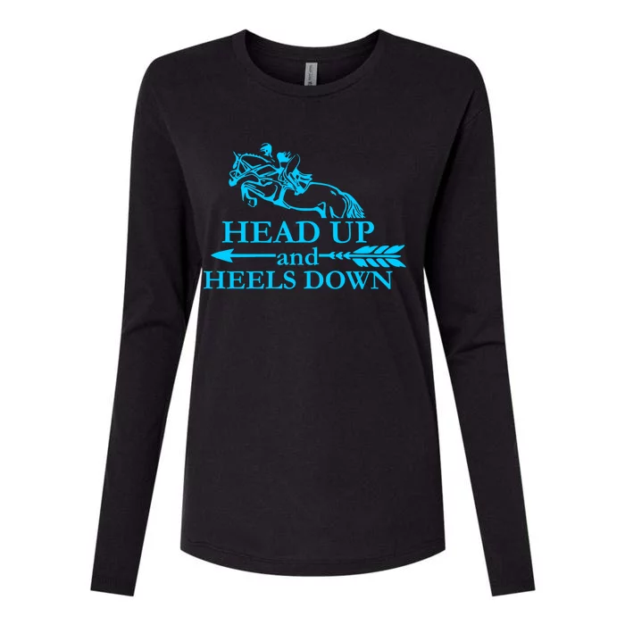 Head Up And Heels Down Horse Lover Horseback Gift Gift Womens Cotton Relaxed Long Sleeve T-Shirt