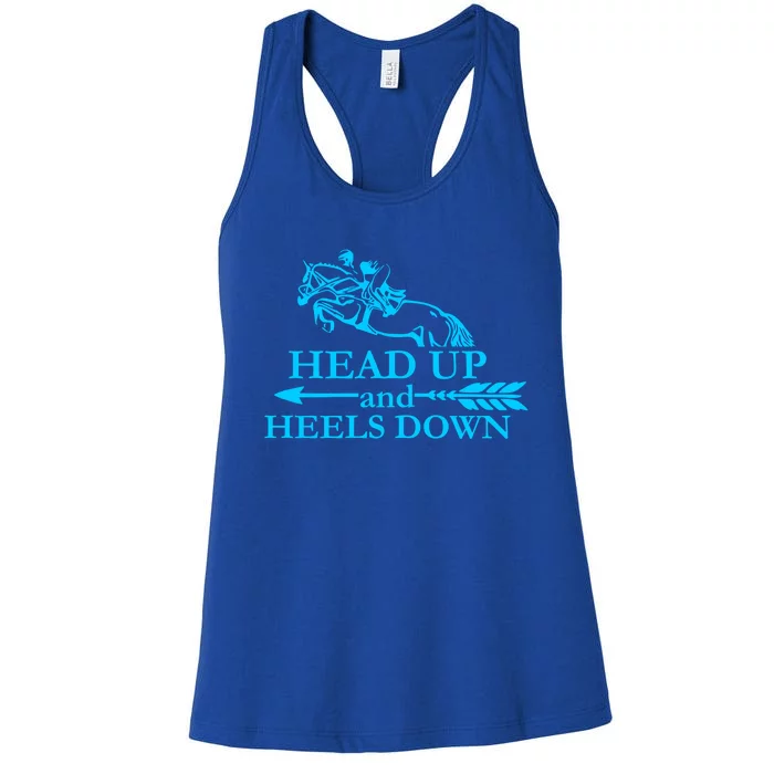 Head Up And Heels Down Horse Lover Horseback Gift Gift Women's Racerback Tank