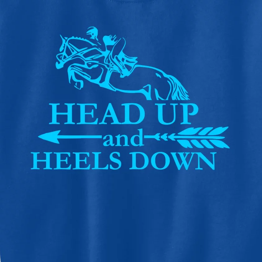 Head Up And Heels Down Horse Lover Horseback Gift Gift Kids Sweatshirt