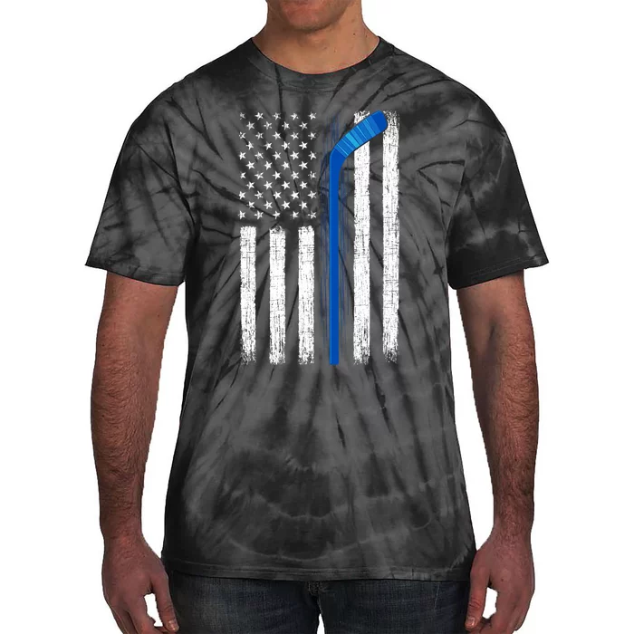 Hockey USA American Flag Patriotic Hockey Player, Family Tie-Dye T-Shirt