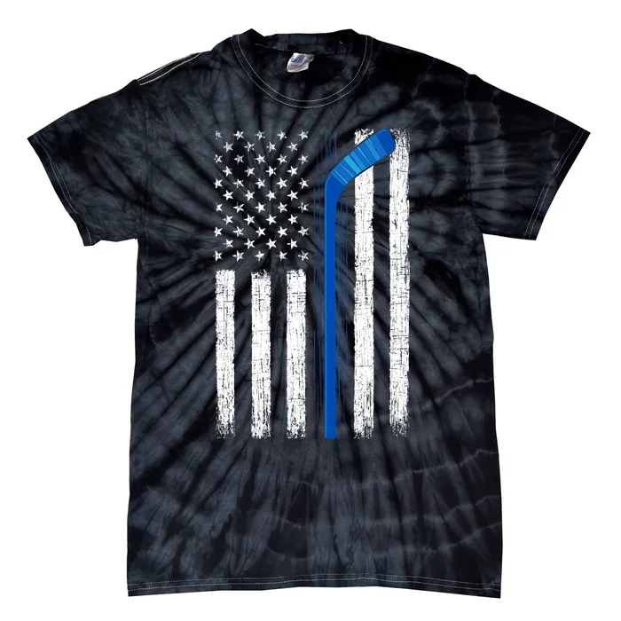 Hockey USA American Flag Patriotic Hockey Player, Family Tie-Dye T-Shirt