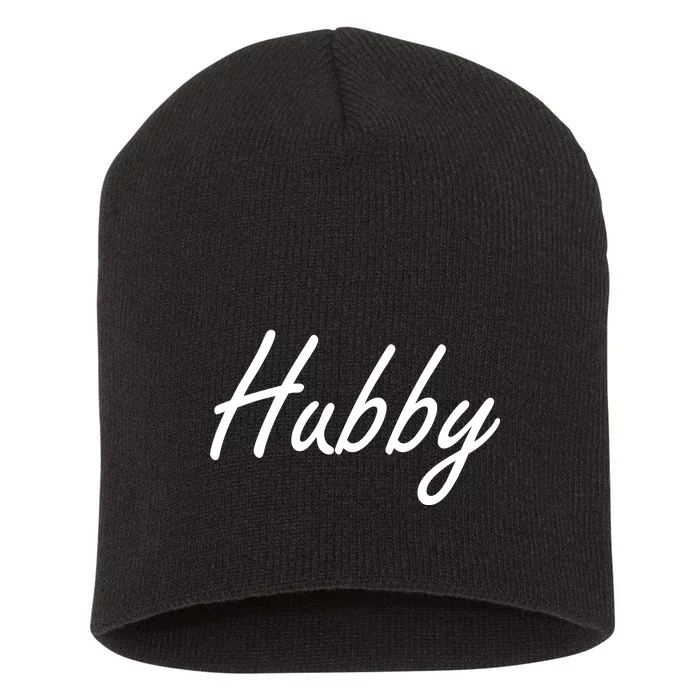 Hubby Funny Couples Short Acrylic Beanie