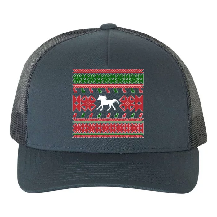 Horse Ugly Christmas Horse Owner Horse Lover Xmas Party Great Gift Yupoong Adult 5-Panel Trucker Hat