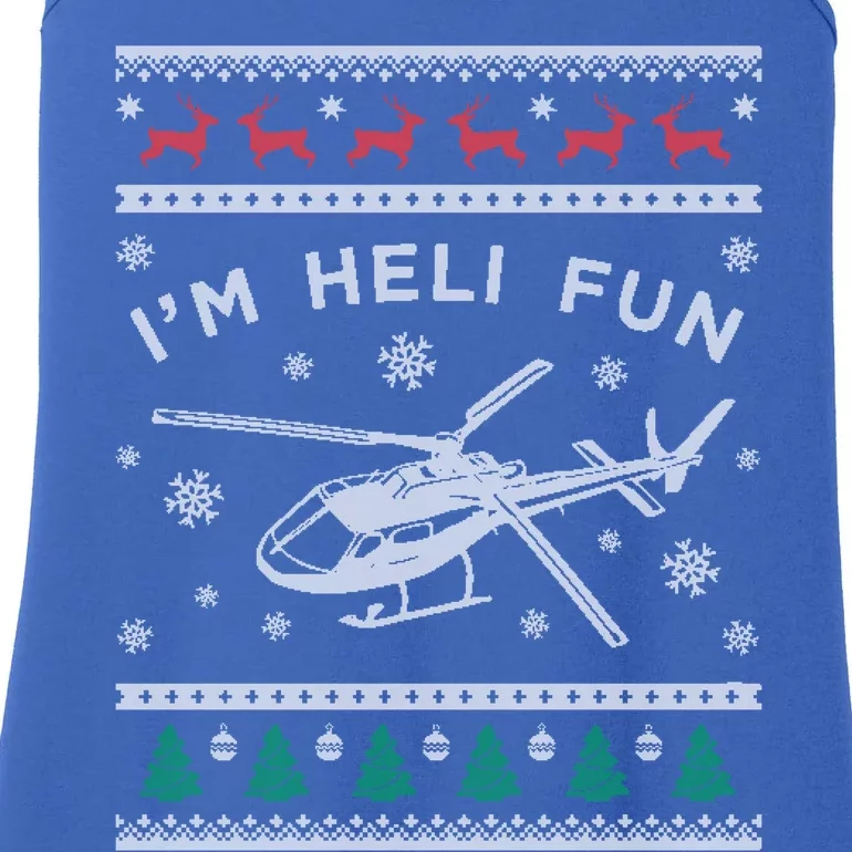 Helicopter Ugly Christmas Gift Fun Xmas Heli Pilot Gift Ladies Essential Tank