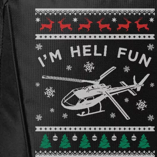 Helicopter Ugly Christmas Funny Gift Fun Xmas Heli Pilot Gift City Backpack