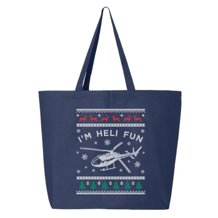 Helicopter Ugly Christmas Funny Gift Fun Xmas Heli Pilot Gift 25L Jumbo Tote