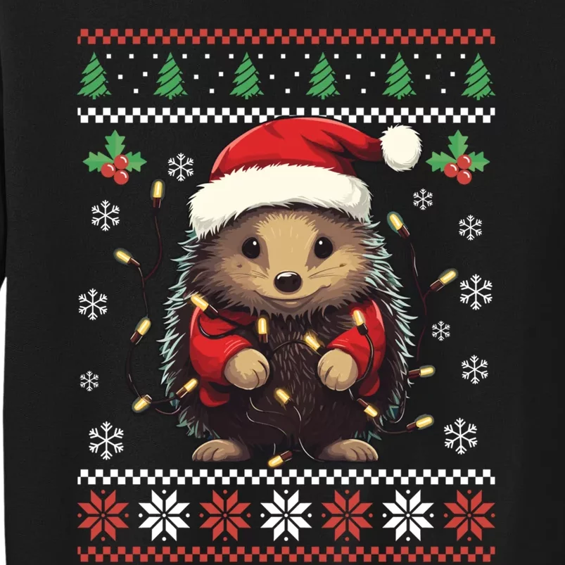 Hedgehog Ugly Christmas Sweater Xmas Tall Sweatshirt