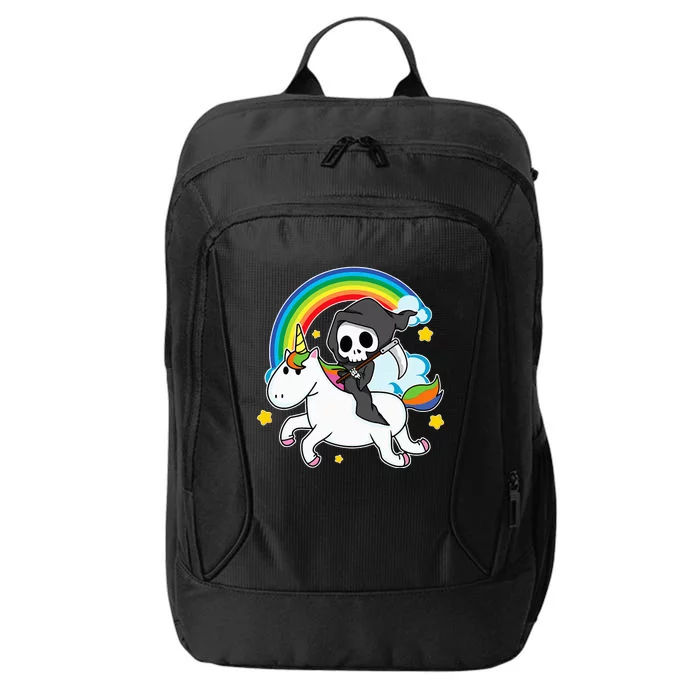 Halloween Unicorn Costume Grim Reaper Riding Unicorn City Backpack