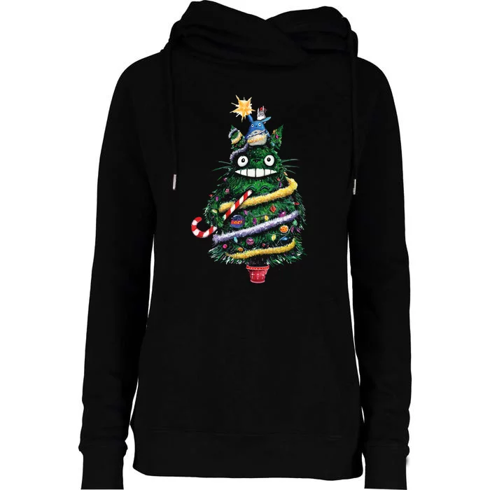 Holiday Ugly Christmas Womens Funnel Neck Pullover Hood