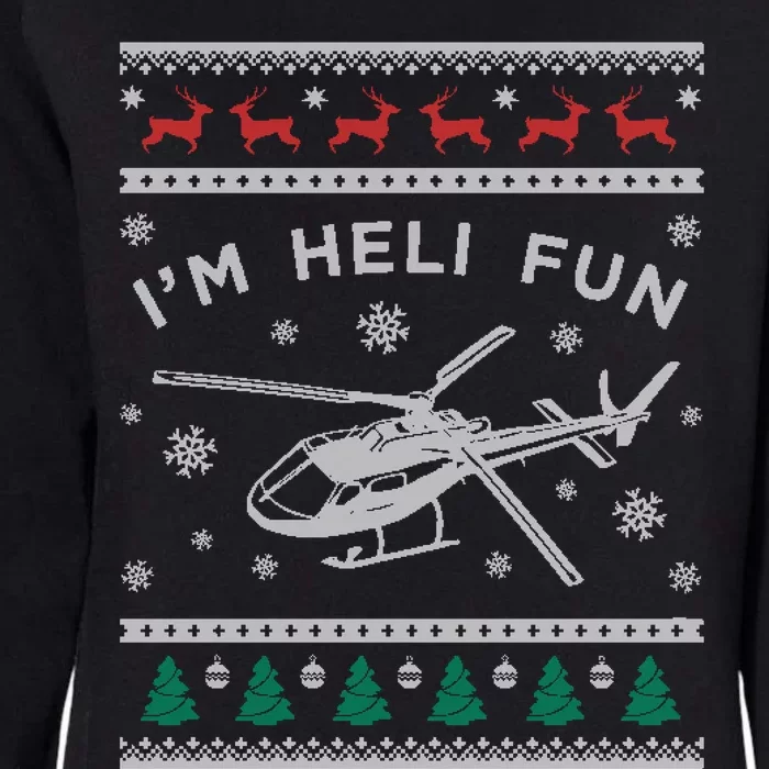 Helicopter Ugly Christmas Great Gift Fun Xmas Heli Gift Womens California Wash Sweatshirt