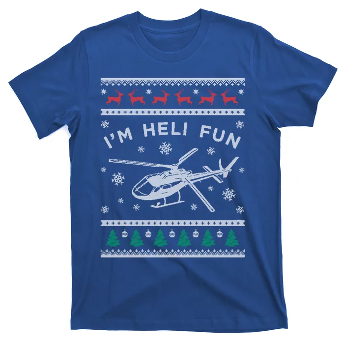 Helicopter Ugly Christmas Great Gift Fun Xmas Heli Gift T-Shirt