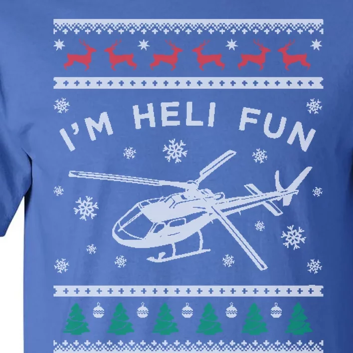 Helicopter Ugly Christmas Great Gift Fun Xmas Heli Gift Tall T-Shirt