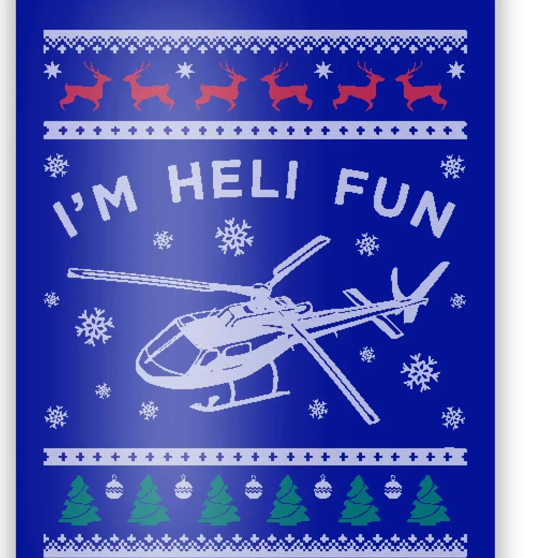 Helicopter Ugly Christmas Great Gift Fun Xmas Heli Gift Poster