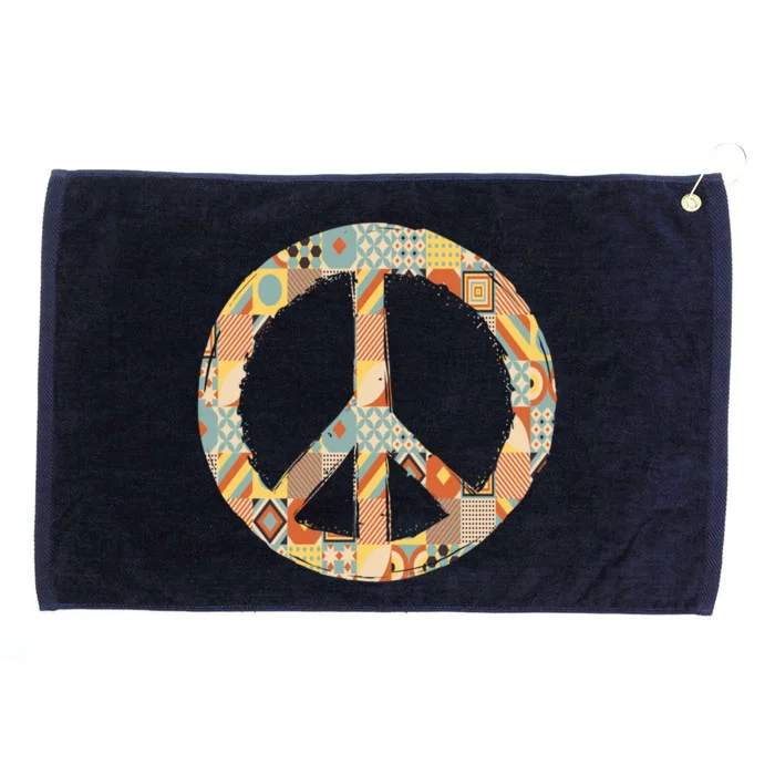 Hippie Unity Day Peace Gift Grommeted Golf Towel