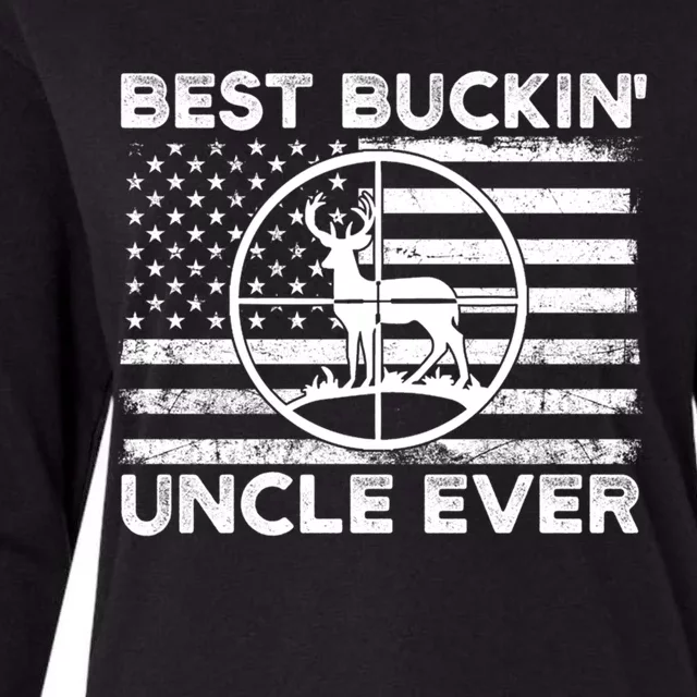 Hunting Uncle Elk Deer Hunter Best Buckin Uncle Ever Gift Womens Cotton Relaxed Long Sleeve T-Shirt