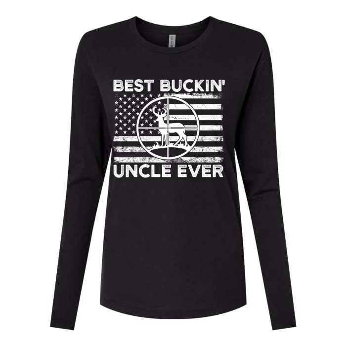 Hunting Uncle Elk Deer Hunter Best Buckin Uncle Ever Gift Womens Cotton Relaxed Long Sleeve T-Shirt