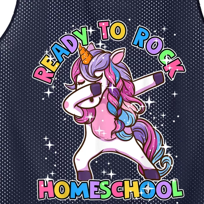 Homeschool Unicorn First Day Of School Outfit Girl Mesh Reversible Basketball Jersey Tank