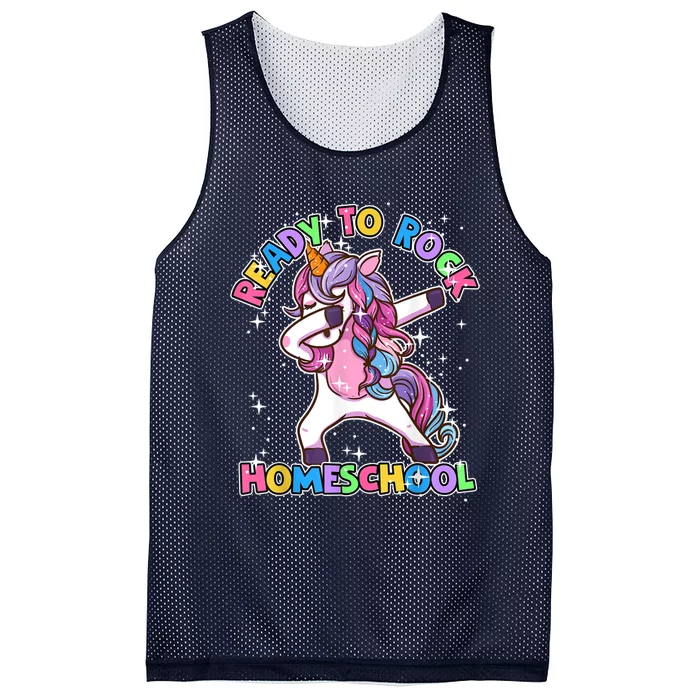 Homeschool Unicorn First Day Of School Outfit Girl Mesh Reversible Basketball Jersey Tank