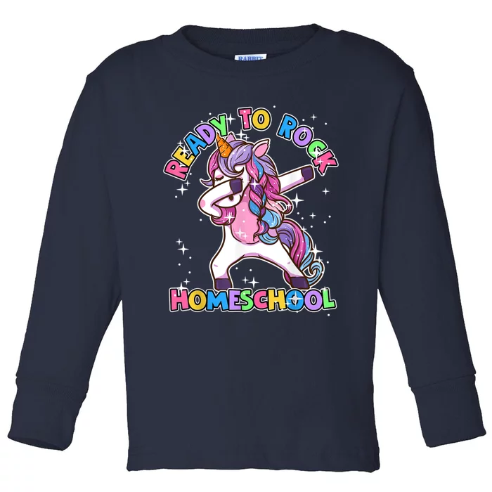 Homeschool Unicorn First Day Of School Outfit Girl Toddler Long Sleeve Shirt