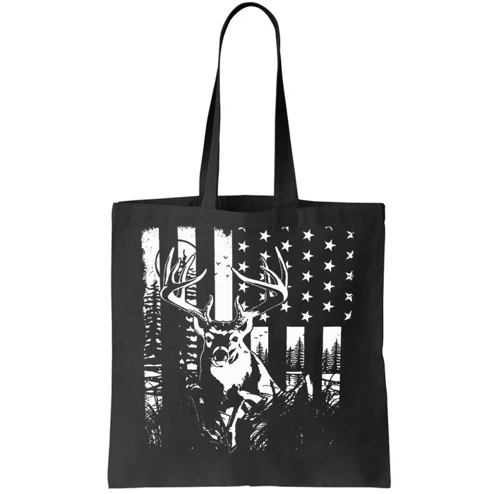 Hunting US Flag Deer Elk Buck Camoflage Hunter Dad Gift Tote Bag